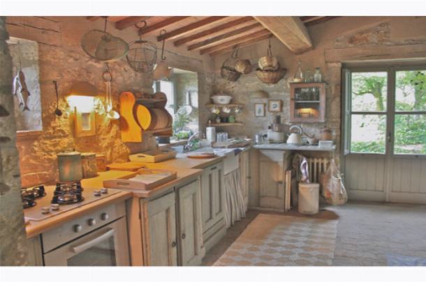 Фото: Дизайн просторной кухни в деревенском стиле