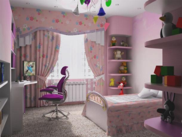 Оформление детской комнаты для девочки